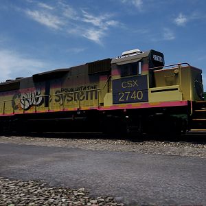 Graffiti covered Ex Chessie Shunter