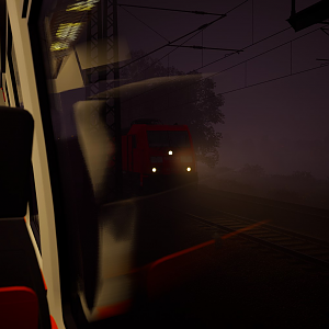 Passenger View of a Freight Train