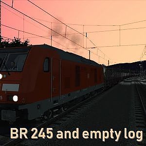 BR 245 and empty log wagons