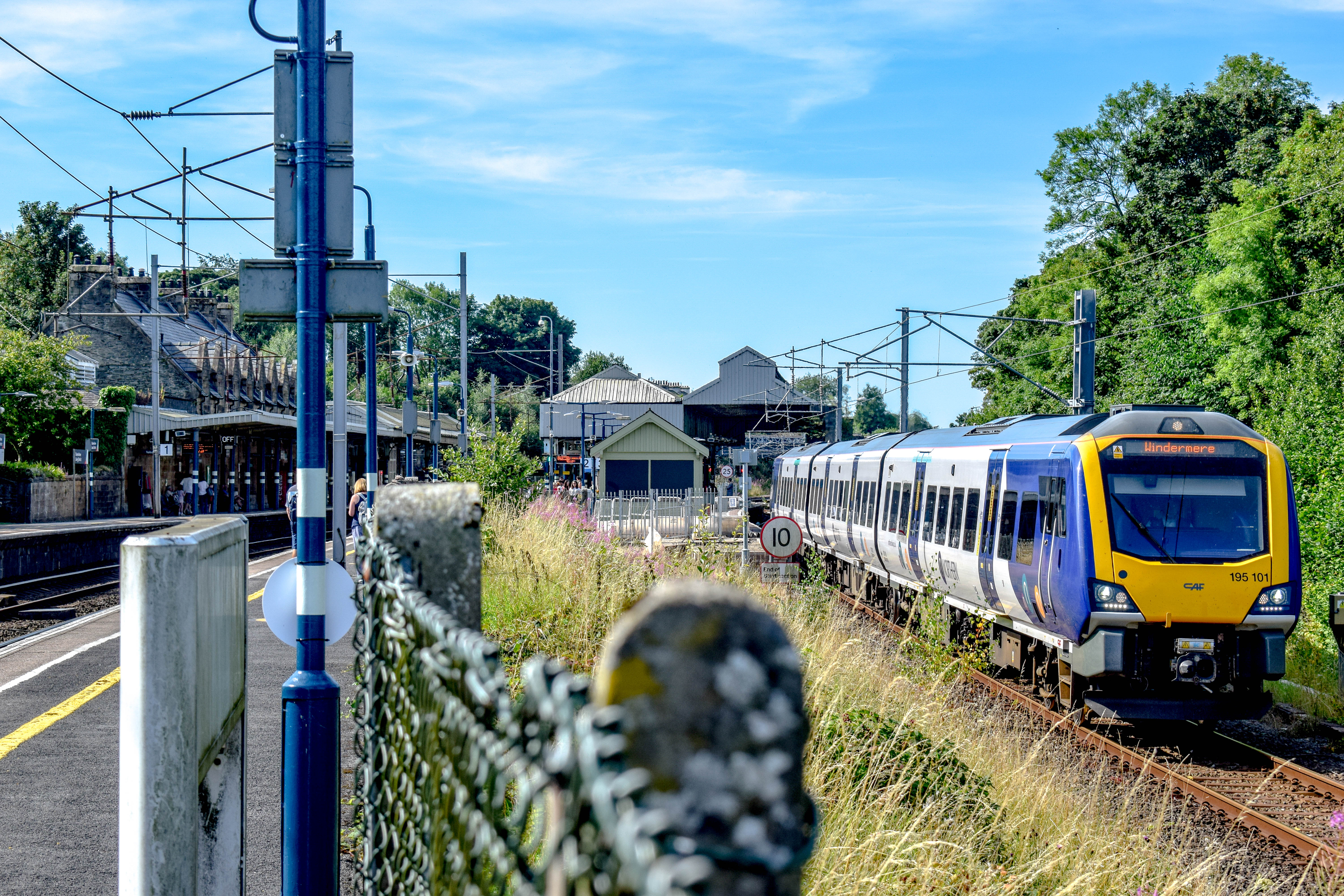 A Northern Class 195 departing from Oxenholme Lake District