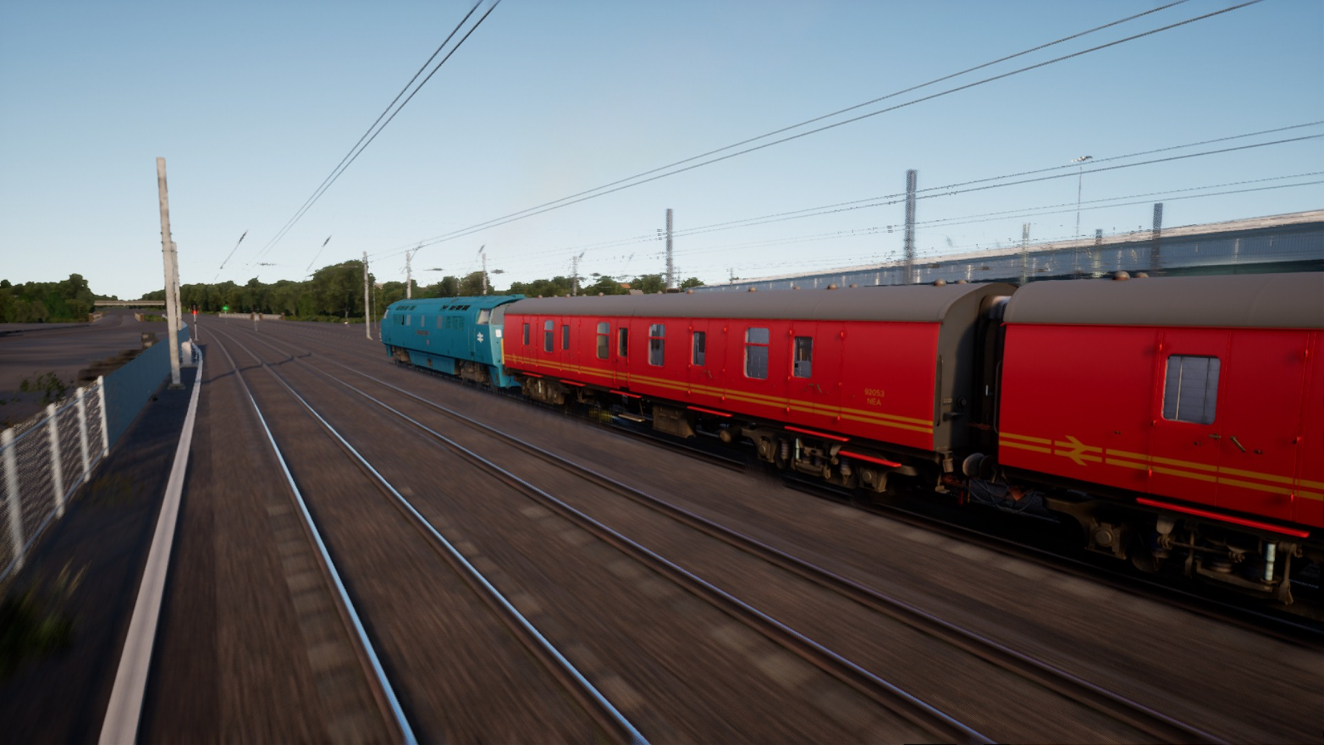 Class 52 in blue with small yellow warning panel and Royal Mail Letters ...