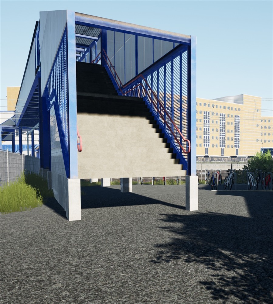 Strange-end-on Groninger-walking-bridge-other-side